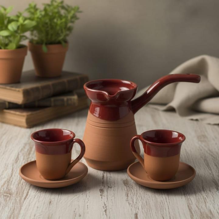 KÜLLİNYA KIRMIZI CEZVE FİNCAN TAKIMI