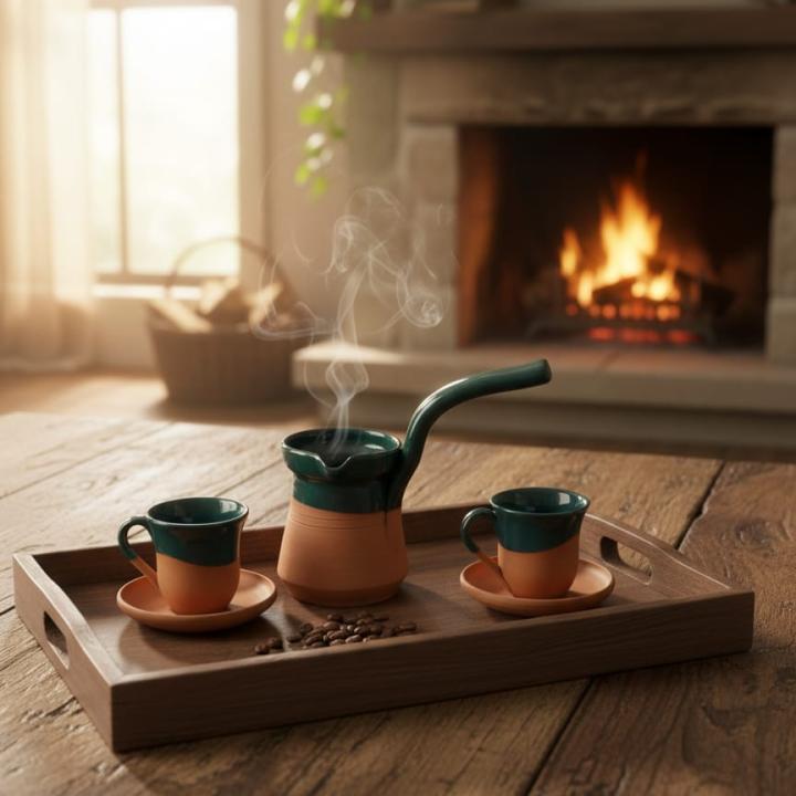 KÜLLİNYA YEŞİL CEZVE FİNCAN TAKIMI