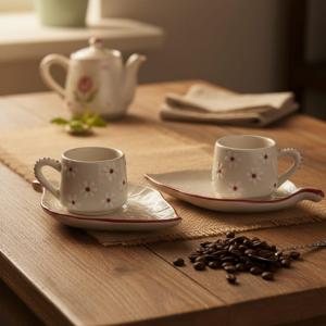 LUNA BAHÇE KIRMIZI FİNCAN TAKIMI