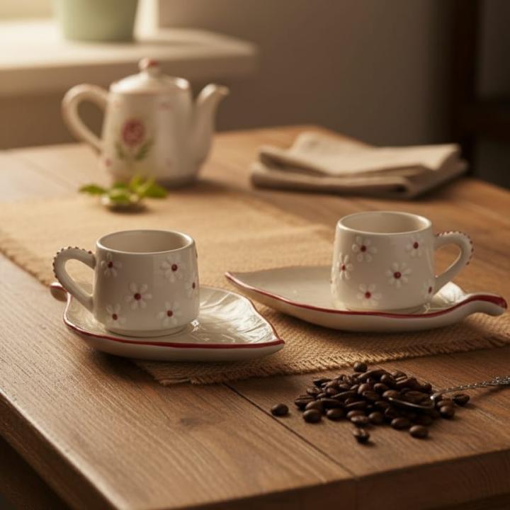 LUNA BAHÇE KIRMIZI FİNCAN TAKIMI